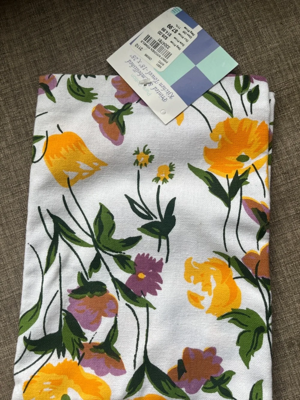 2 New 100% Cotton Kitchen Towels Floral Spring Summer Decor Tassel